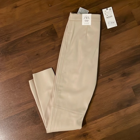Zara Pants - Zara tan leather pants sz small